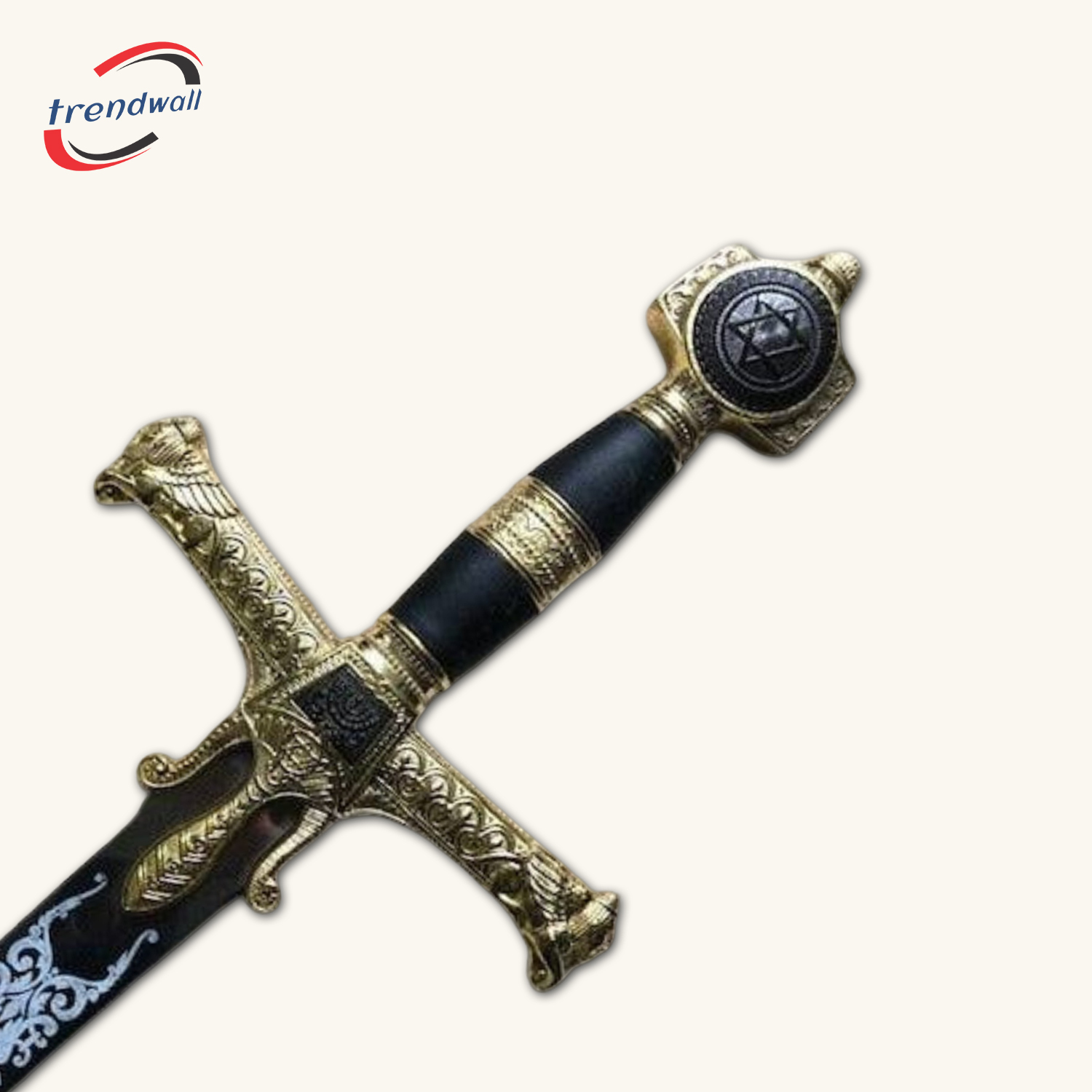 Knights Templar Commandery Sword, Gold Ark of the Covenant with Plaque