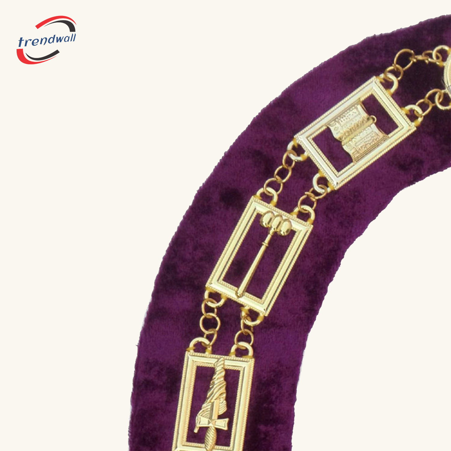 OES Chain Collar - Gold Plated on Purple Velvet