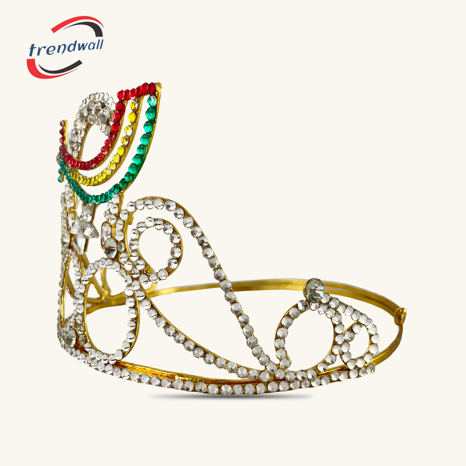  Masonic Shriners Crown with Tri-Color Emblem - Gold Tone Adjustable