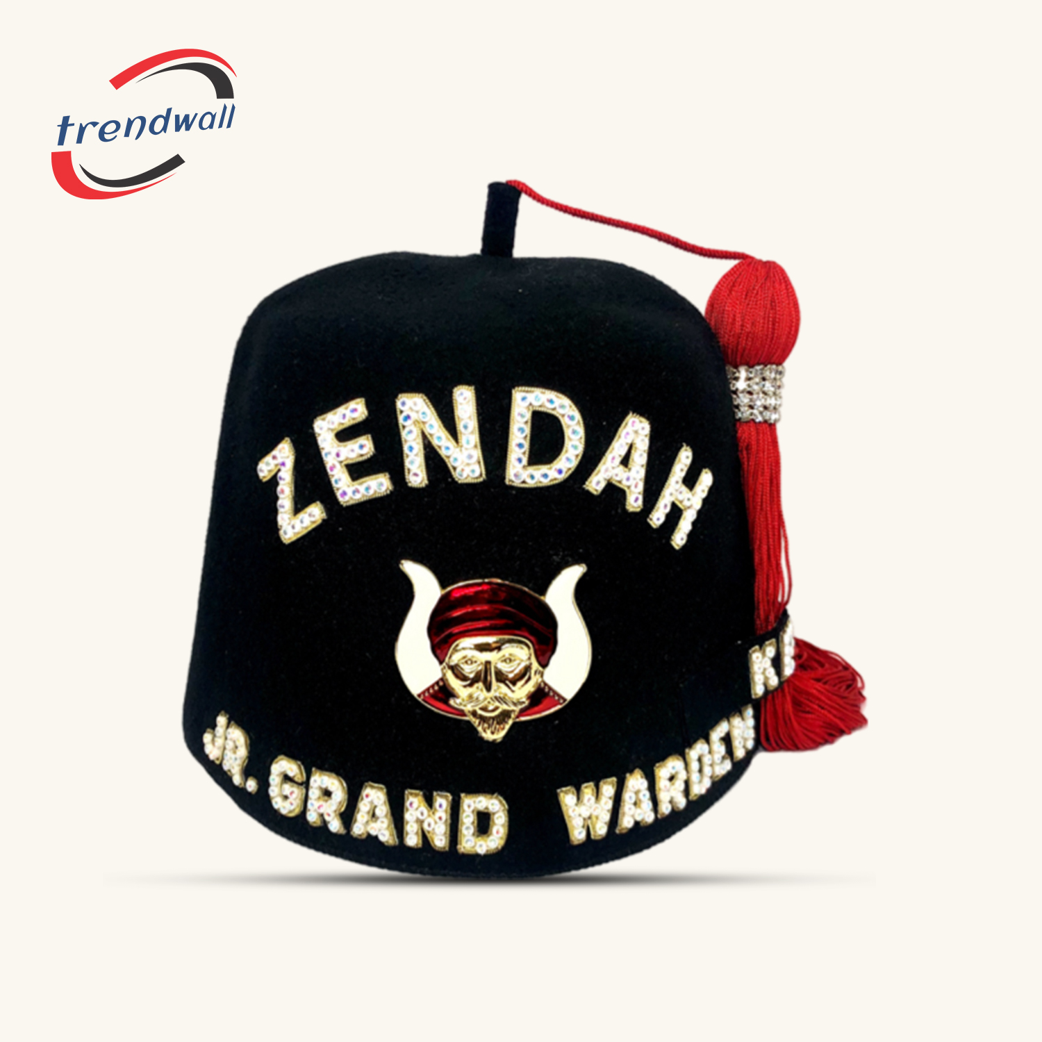 GROTTO Prophet Single Jewel Fez with Pin Emblem