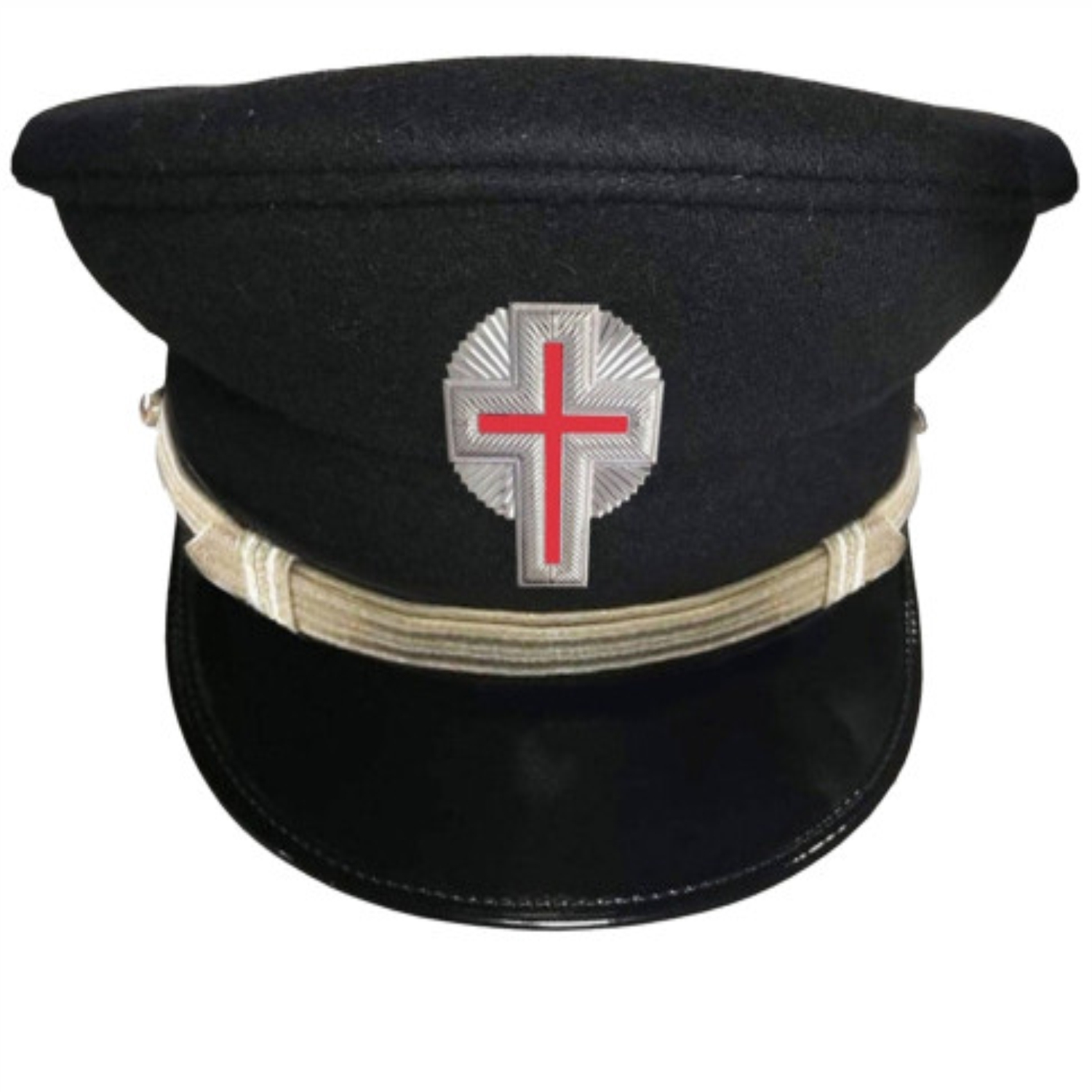 SIR KNIGHT Knights Templar Commandery Fatigue Cap with Silver