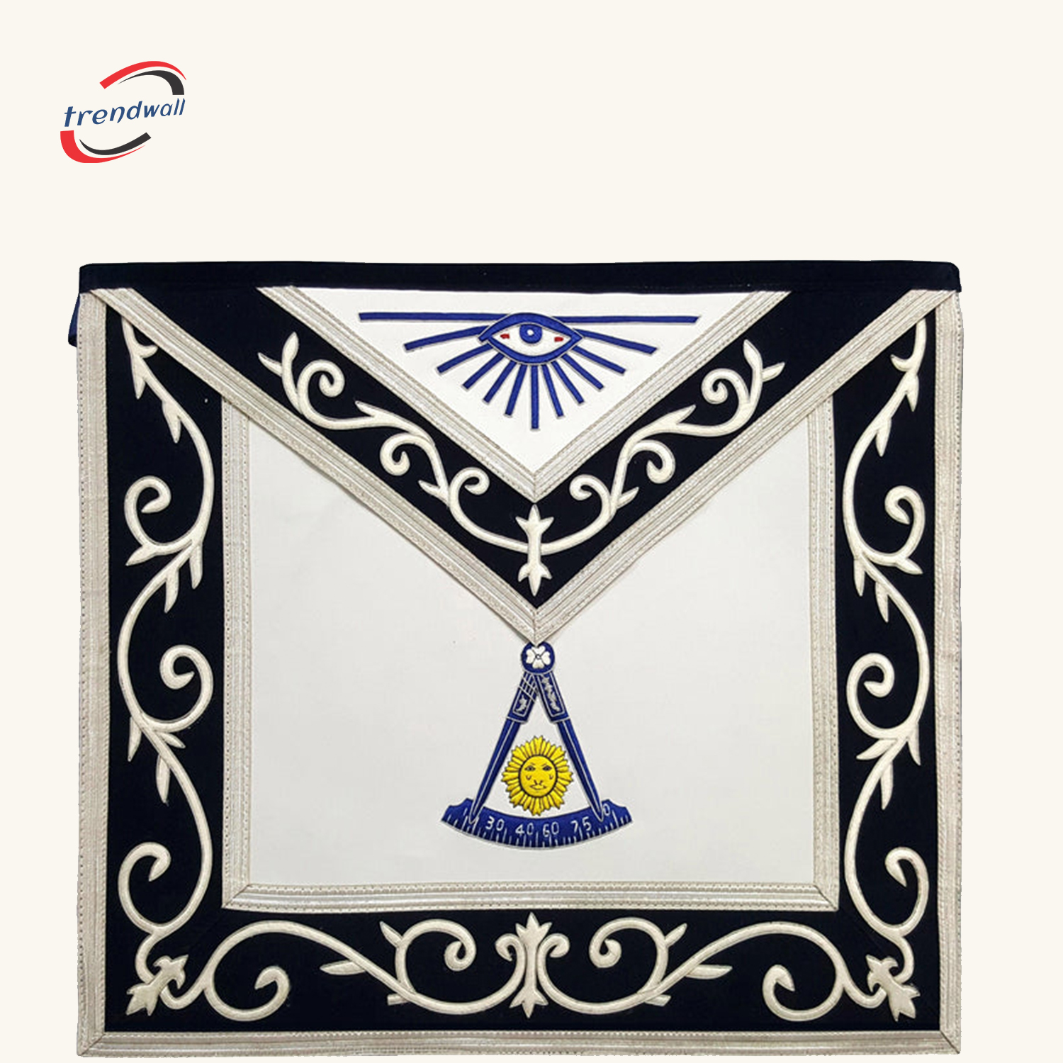 Past Master Blue Lodge California Regulation Apron - Silk Threaded