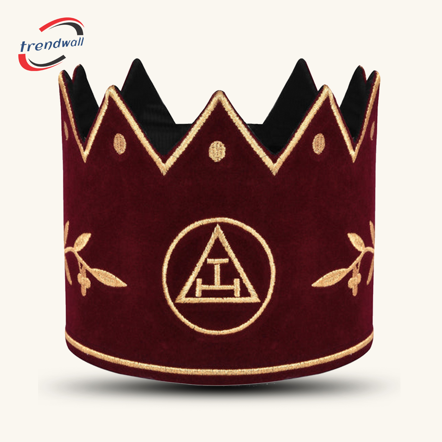 King Royal Arch Chapter Crown Cap - Red Velvet & Gold