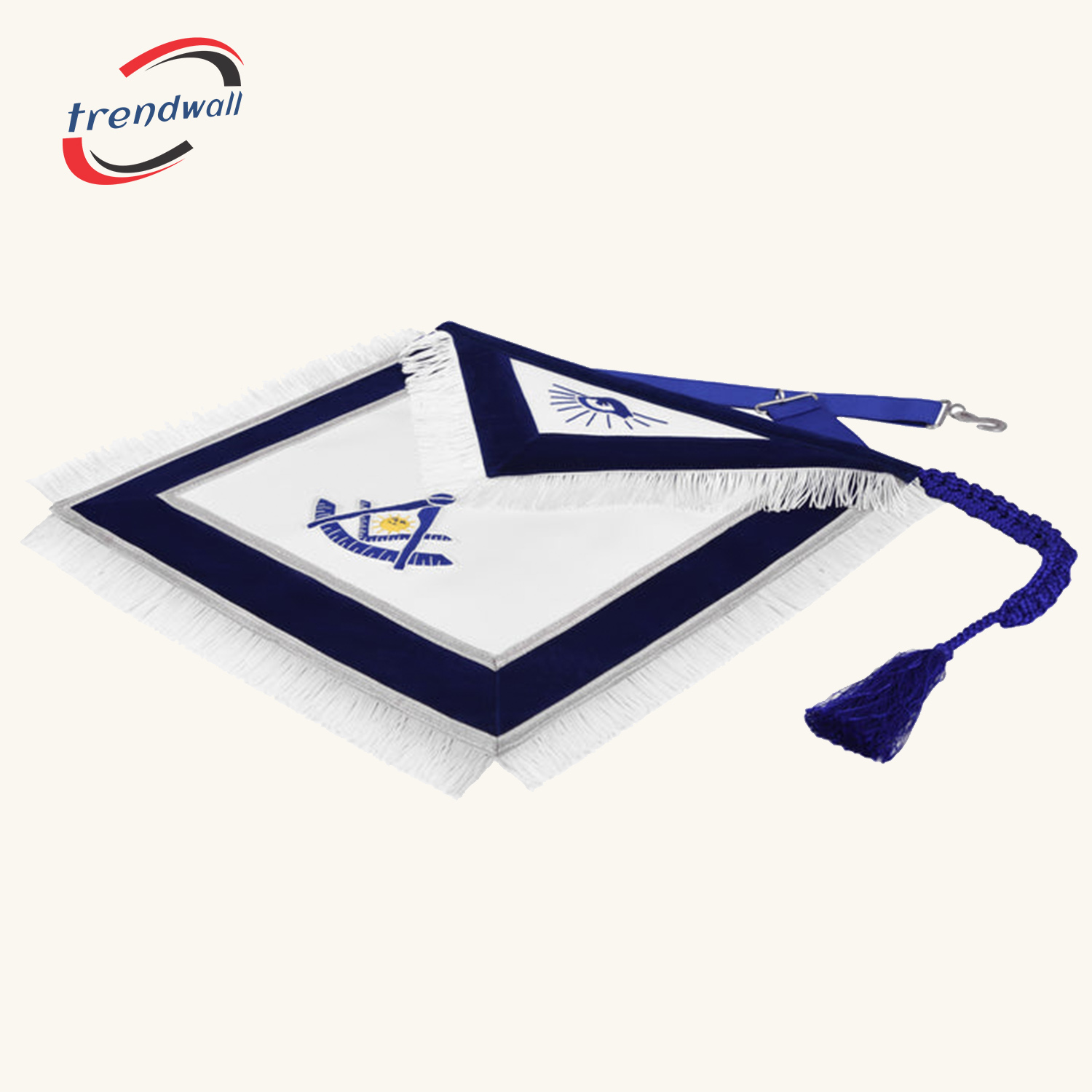 Apron - Hand Embroidery With Silver Fringe & Tassels