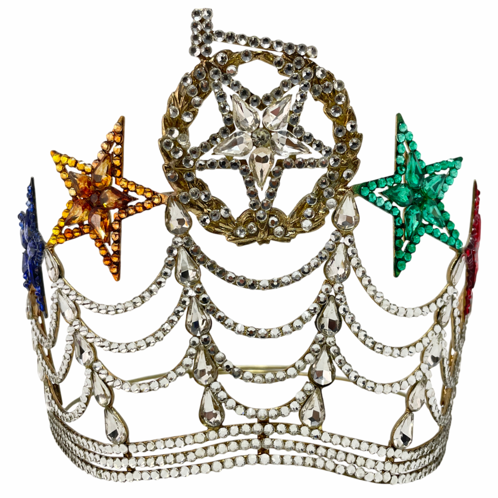 Masonic OES Grand Worthy Matron 5 Star Big Size Crown in Gold tone