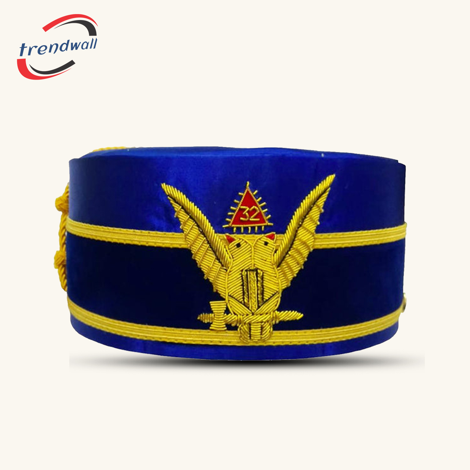 32nd Degree Scottish Rite Crown Cap - Wings Up Blue Hand Embroidery