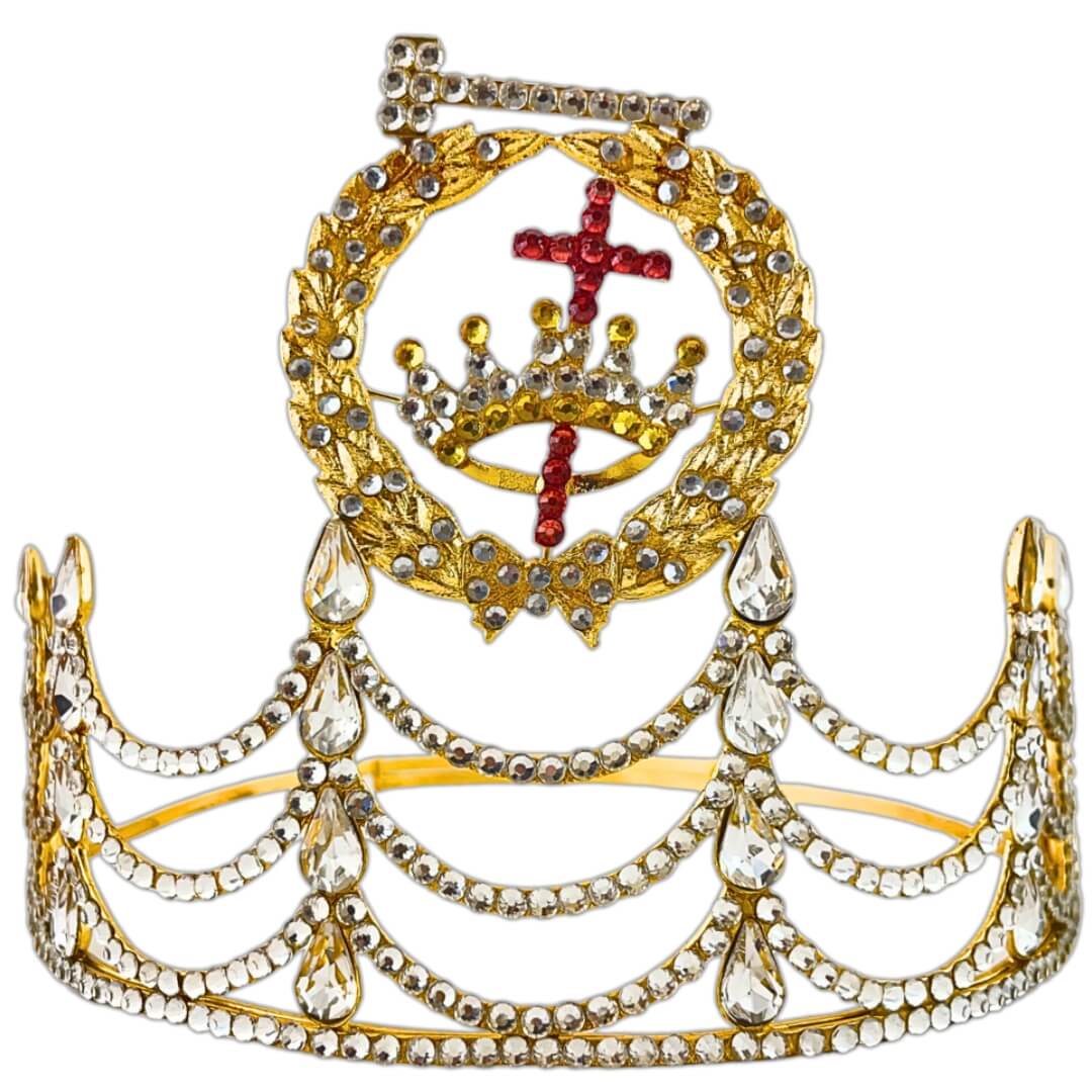 Masonic Lady Knights Templar Crown Gold Tone