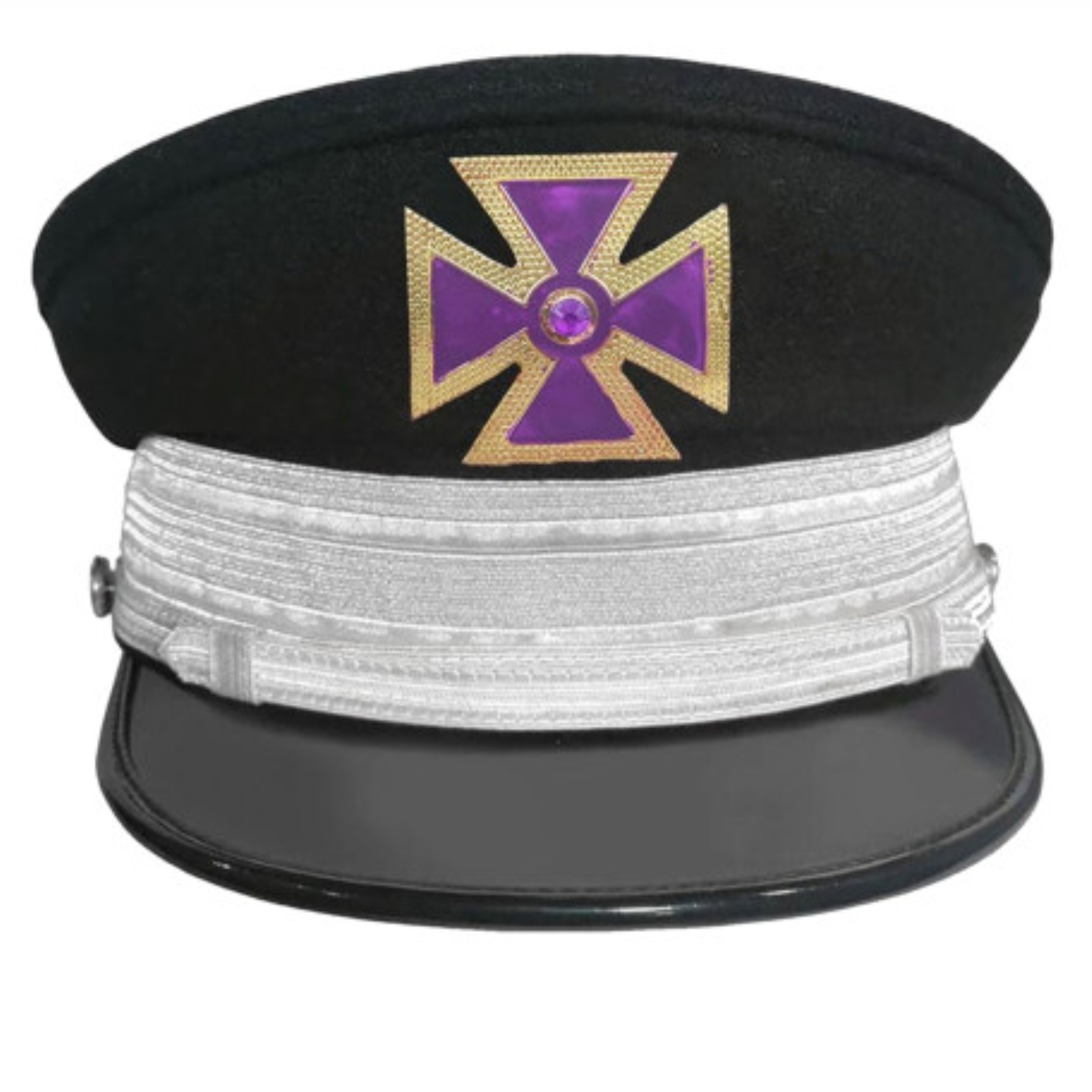 PAST GRAND COMMANDER KNIGHTS TEMPLAR COMMANDERY FATIGUE CAP -Silver