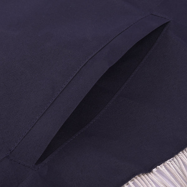 Grand Past Master Blue Lodge Apron - Blue Velvet + Silver Rayon Fringe