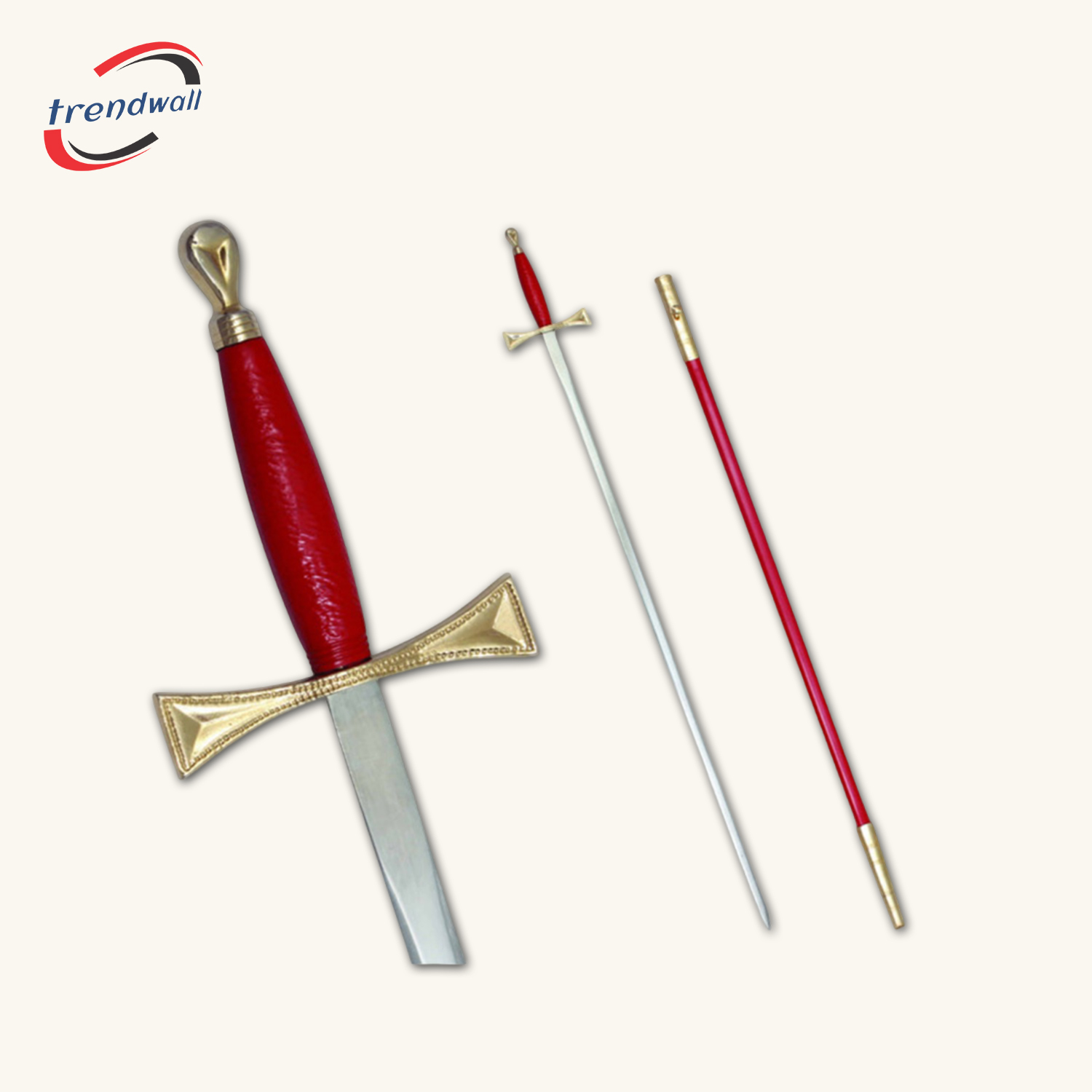 Masonic Sword - Red Gold Hilt with Red Scabbard