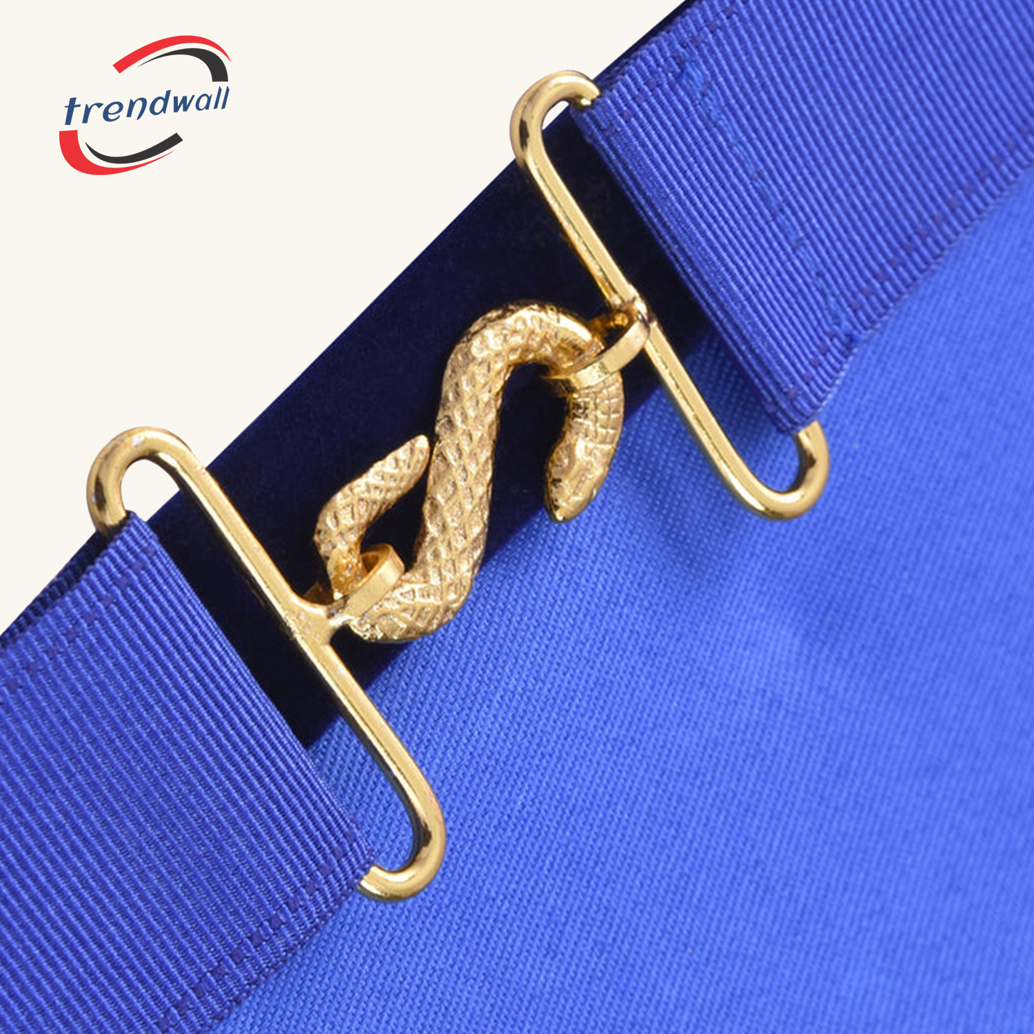 Grand Master Blue Lodge Apron -Royal Blue Velvet With Gold Metal Badge