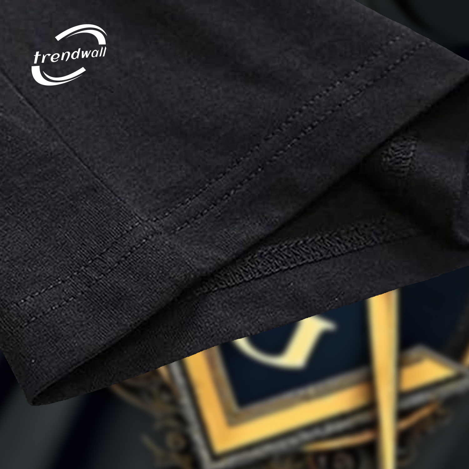 Black Masonic T-Shirt – Gold Square & ‘G’ Symbol Freemason Design