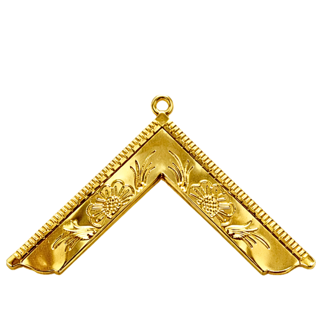 Worshipful Master Blue Lodge Officer Collar Jewel - Gold Metal