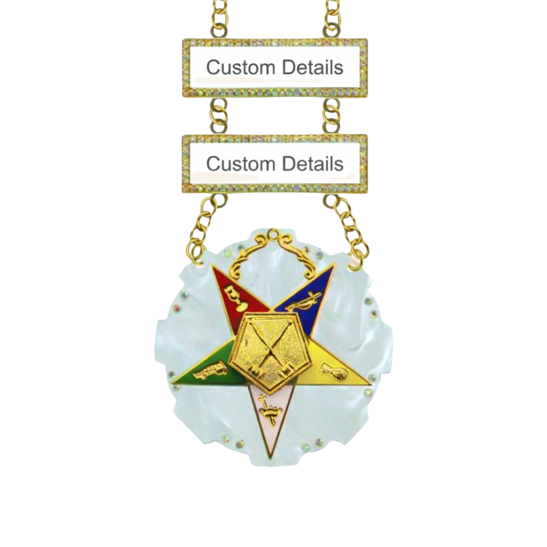 Masonic Officer Jewel With Custom Name Bar Gold and Silver tone booth options available