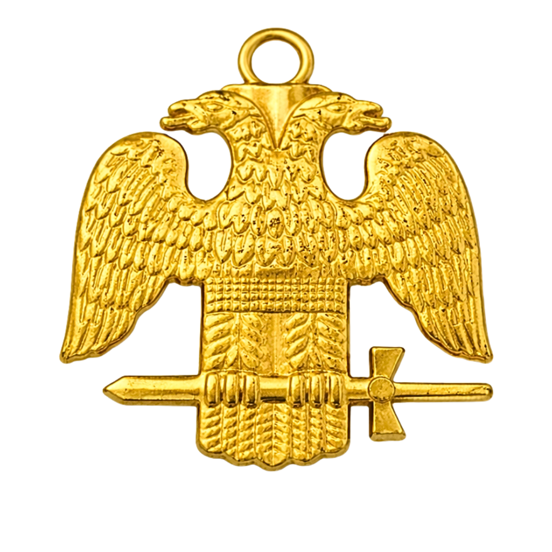 Scottish Rite Collar Jewel - Wings Down Gold Plated