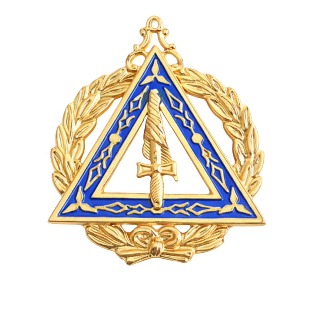 Grand Worthy Adah OES Officer Collar Jewel - Gold Plated With Blue