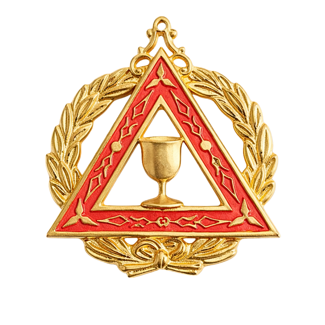 Grand Worthy Adah OES Officer Collar Jewel - Gold Plated With Blue