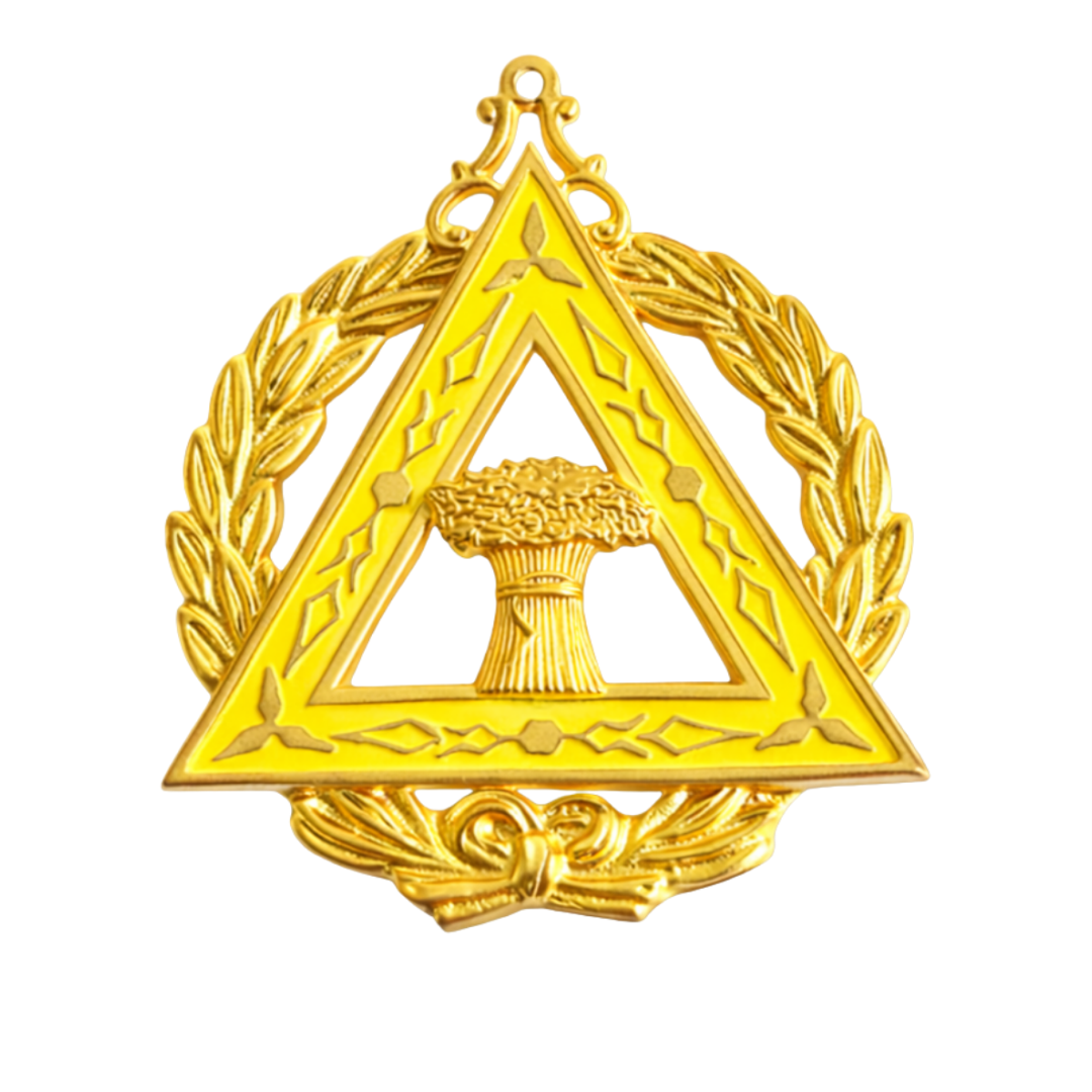 Grand Worthy Ruth OES Officer Collar Jewel - Gold Plated With Yellow