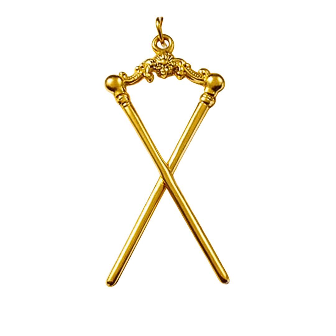 Master of Ceremonies Blue Lodge Officer Collar Jewel - Gold Metal