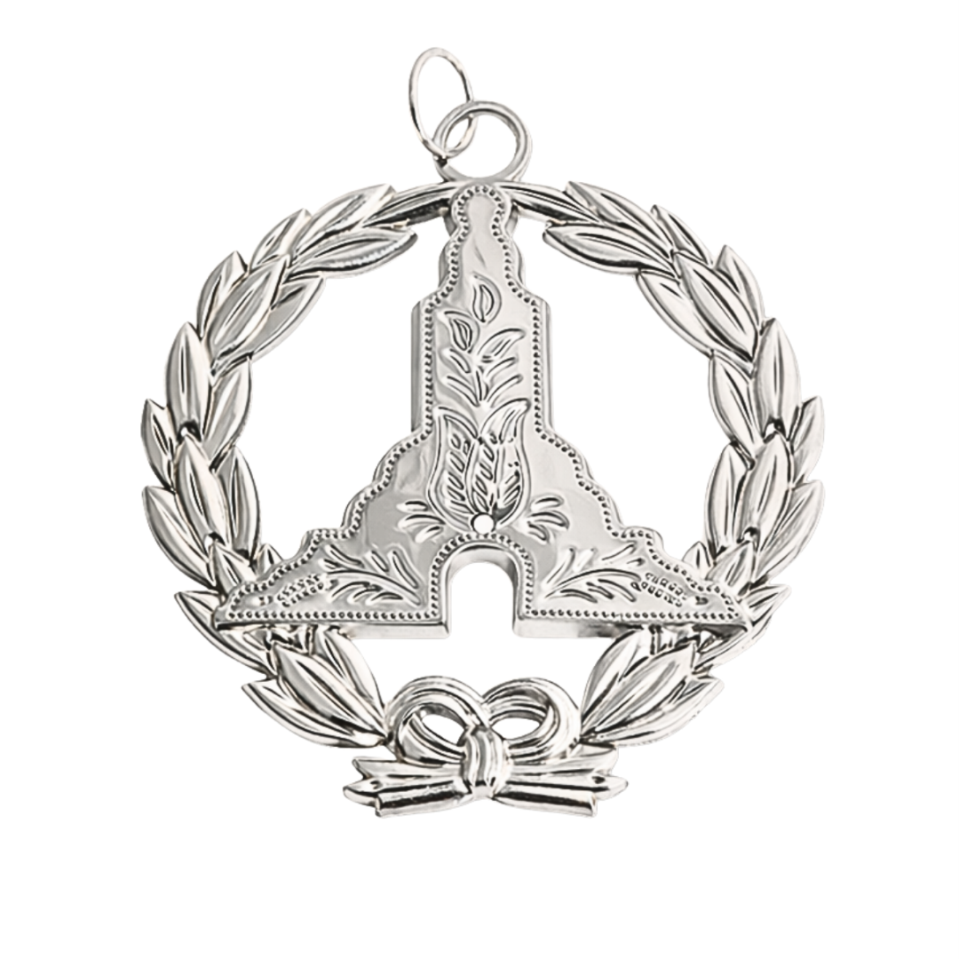 Senior Grand Warden Blue Lodge Officer Collar Jewel – Silver Metal