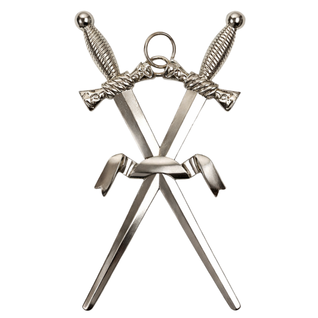 Sentinel Blue Lodge Officer Collar Jewel - Silver Metal