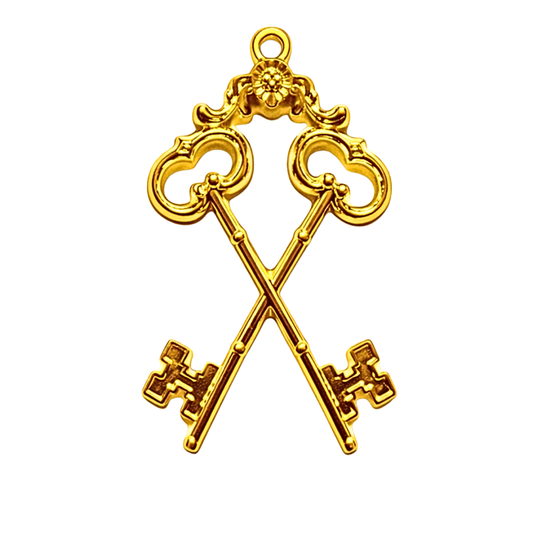 Treasurer Blue Lodge Officer Collar Jewel - Gold Metal