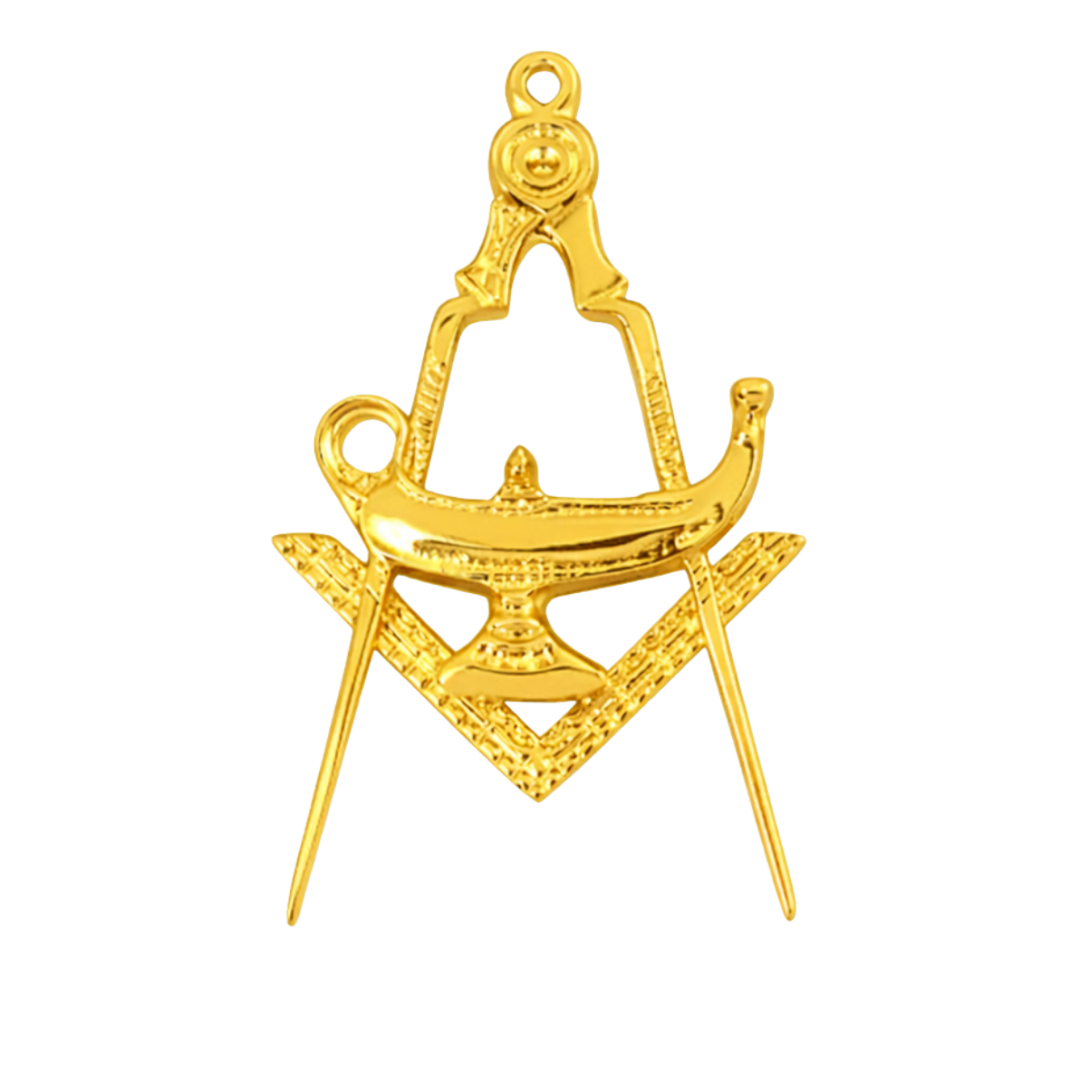 Master Mason Blue Lodge Collar Jewel - Gold Plated Square & Compass