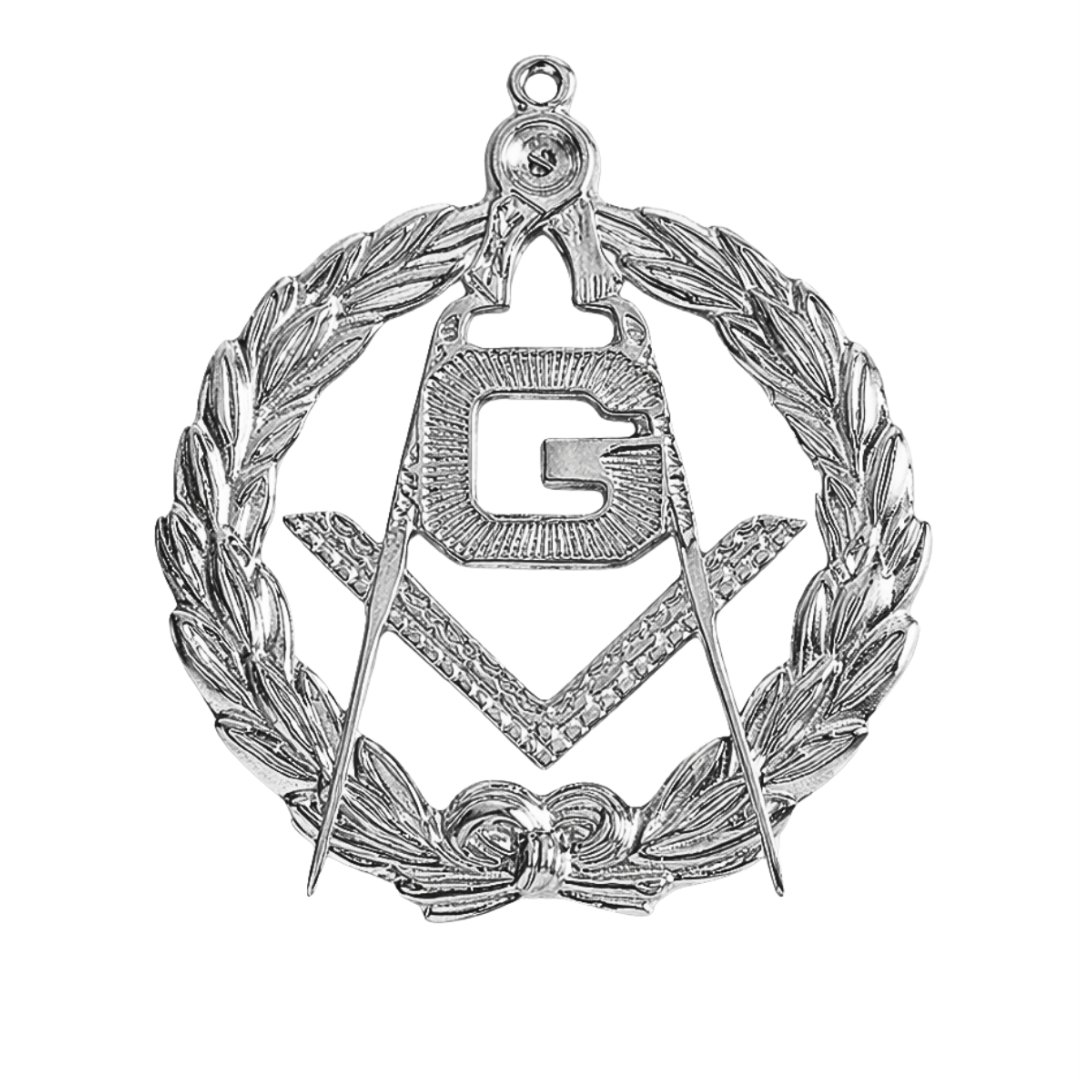 Master Mason Blue Lodge Collar Jewel - Compass G with Wreath