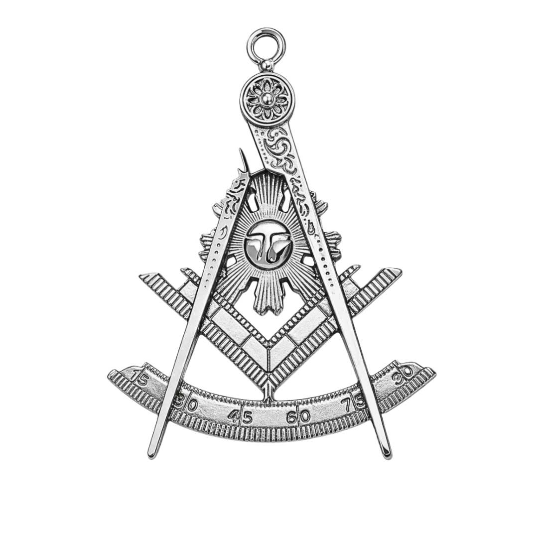 Past Master Blue Lodge Collar Jewel - Silver Metal