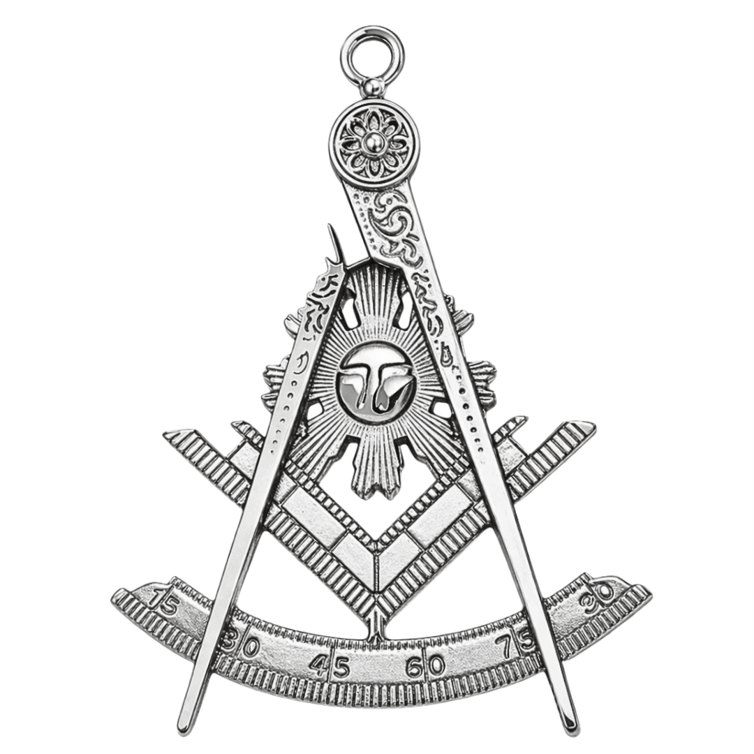Past Master Blue Lodge Collar Jewel - Silver Metal