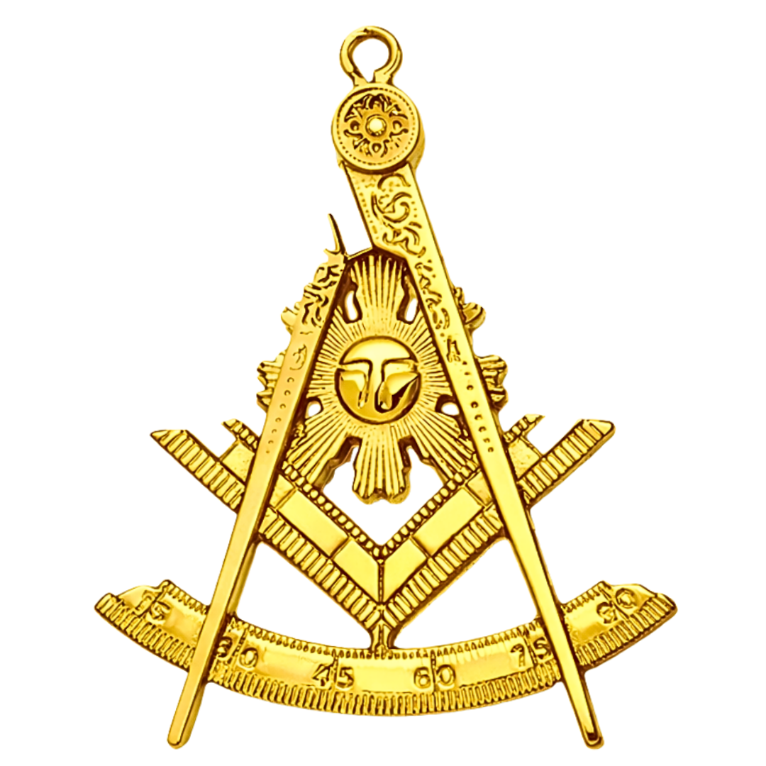Past Master Blue Lodge Collar Jewel - Gold Metal