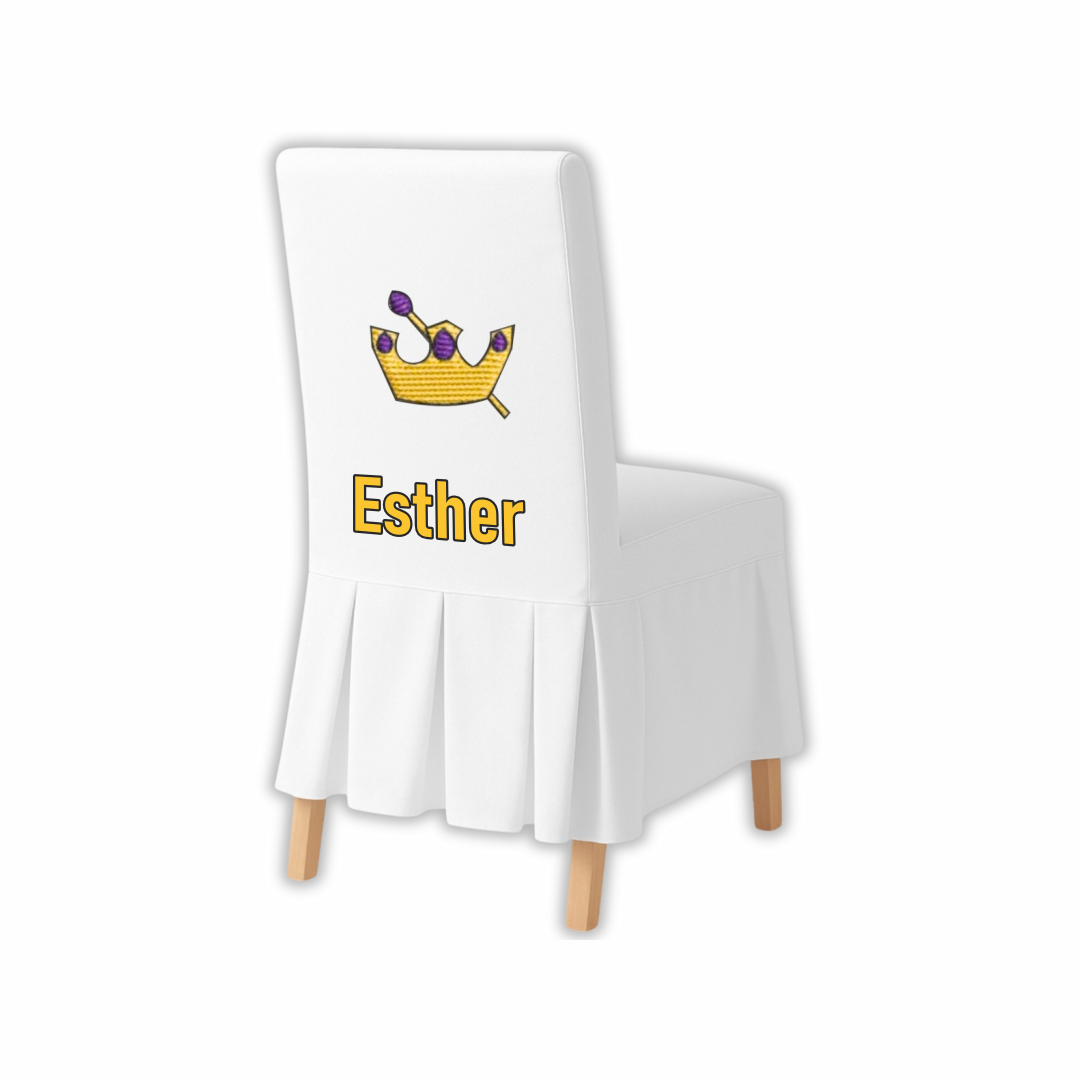 Masonic Esther Lodge Chair Cover – Rank Names with Embroidered Symbols