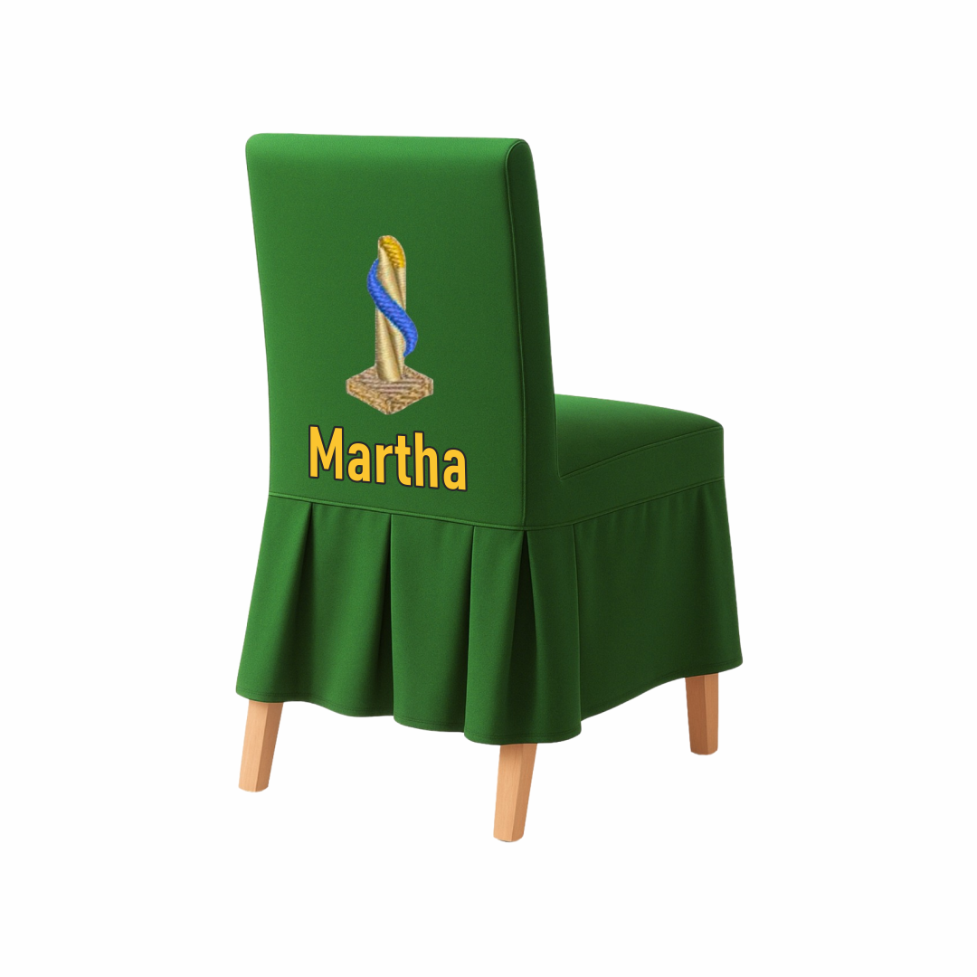 Masonic Martha Lodge Chair Cover – Rank Names with Embroidered Symbols