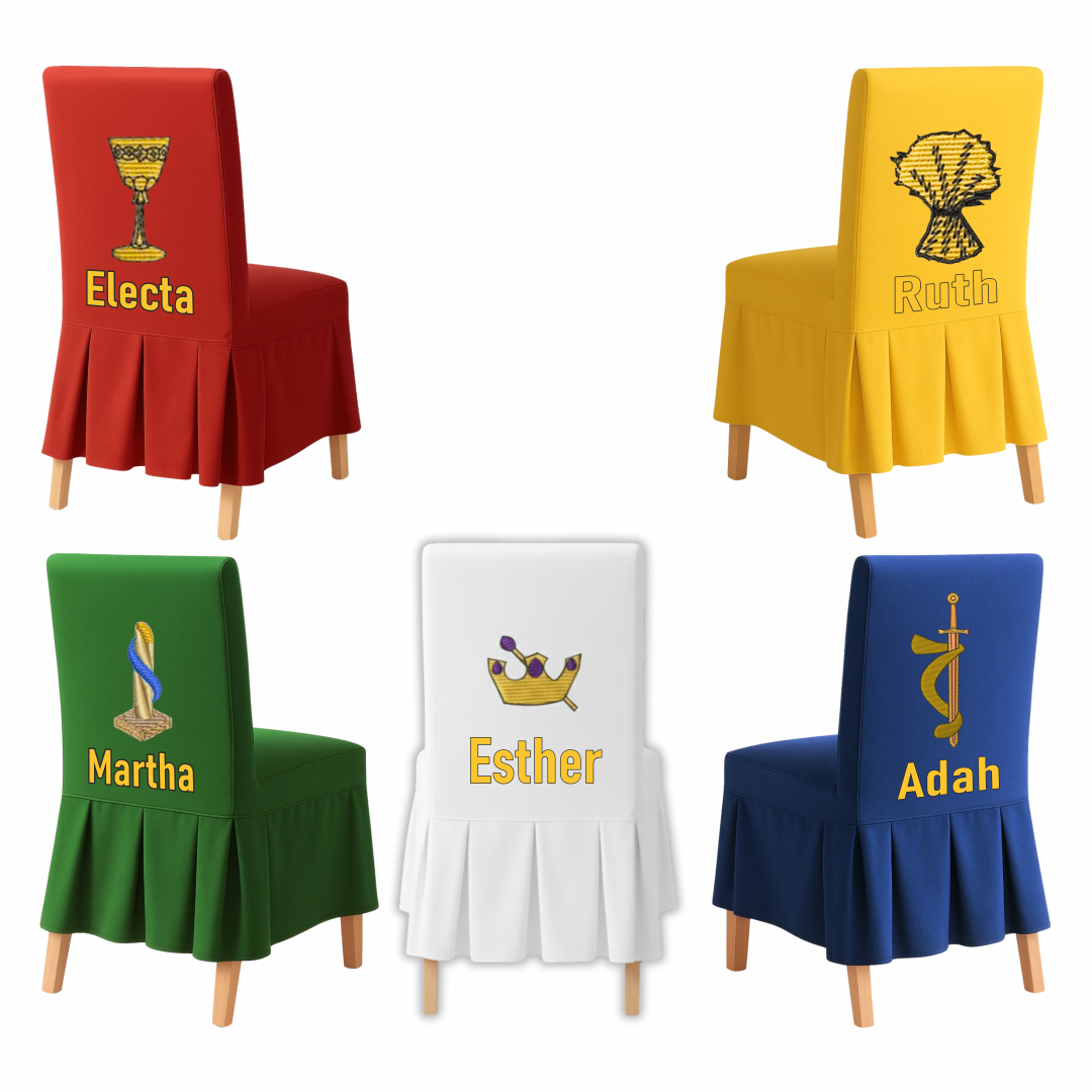 Masonic Lodge Chairs Cover Set With Rank Names