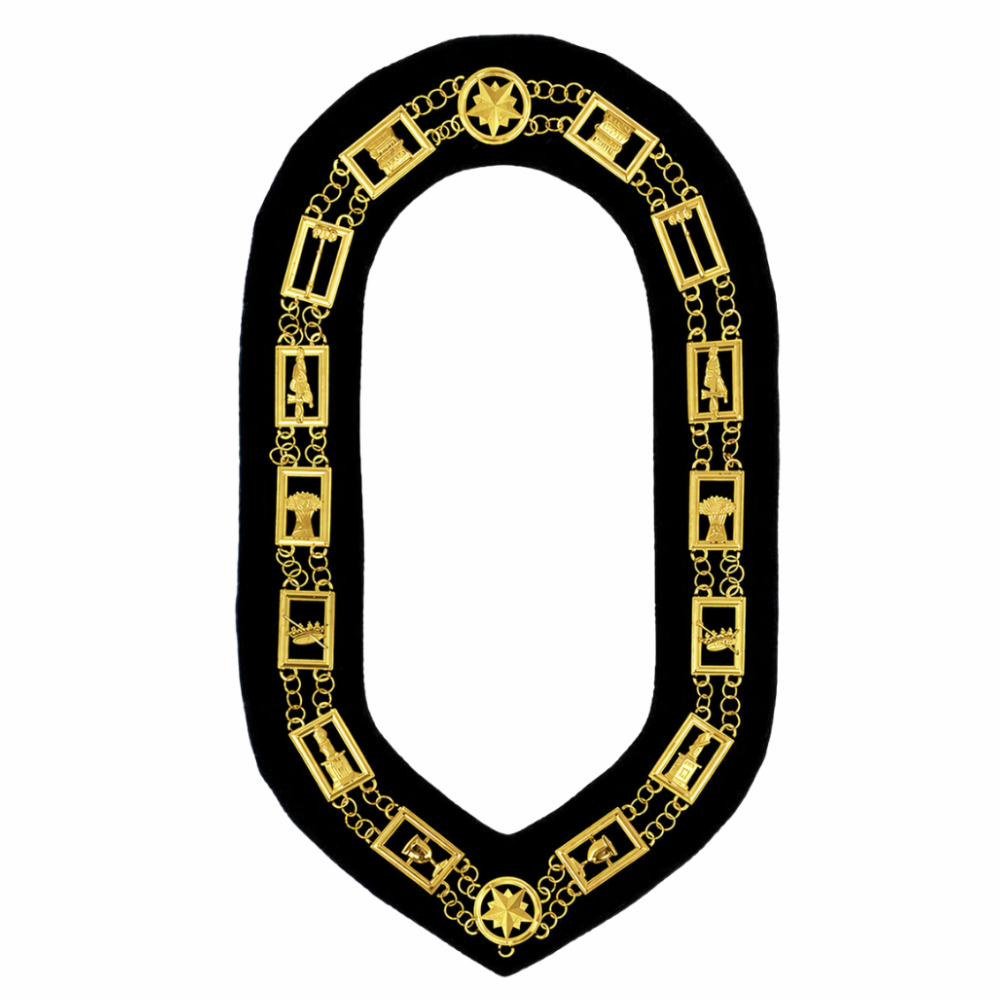 OES Chain Collar - Gold Plated on Black Velvet
