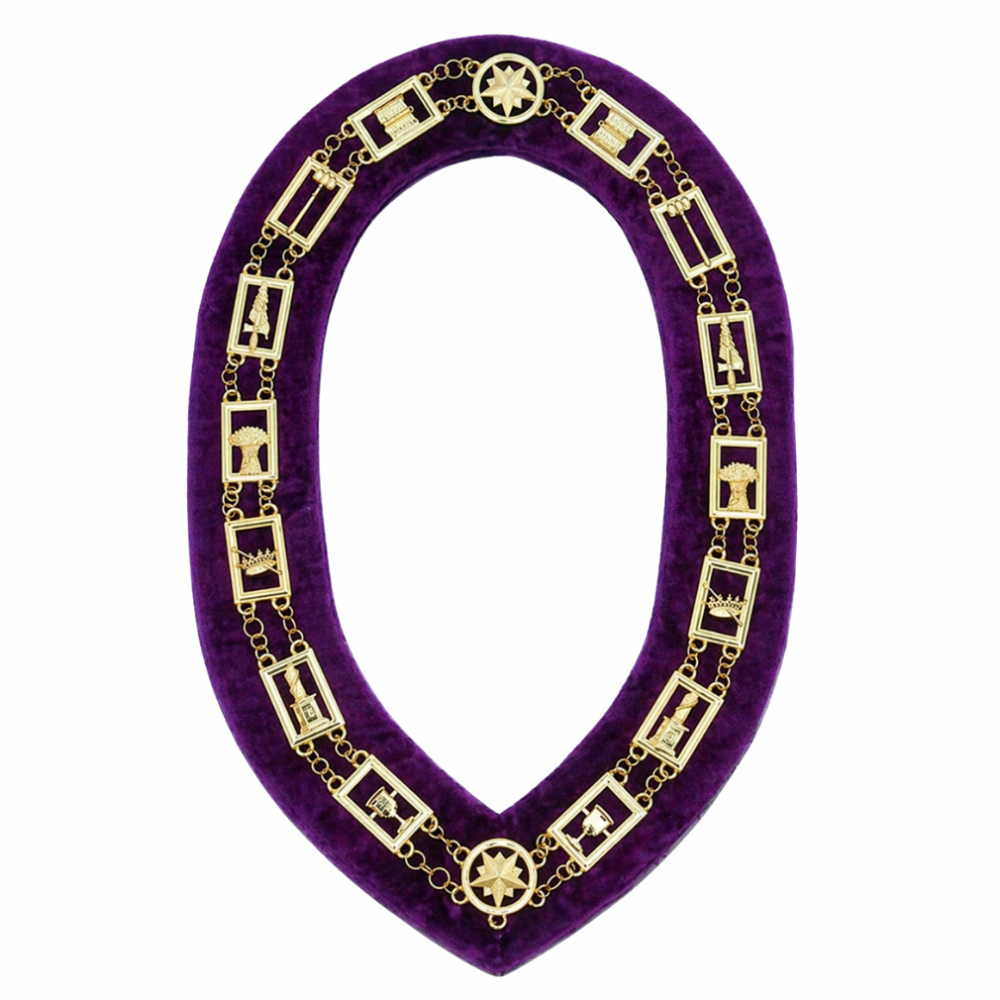 OES Chain Collar – Gold Plated on Purple Velvet
