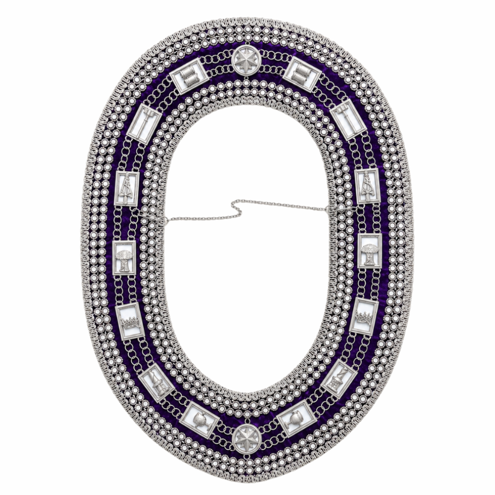 OES Chain Collar - Purple Velvet Double Rhinestones
