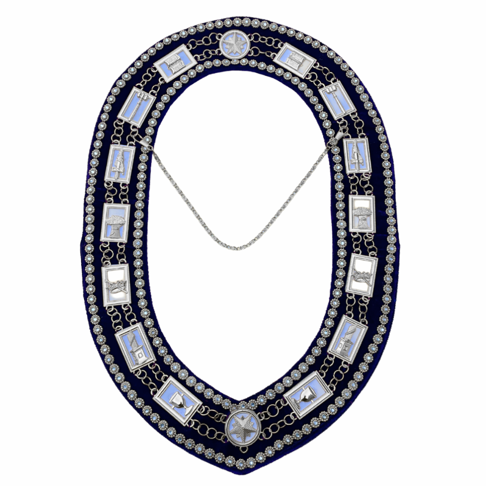 OES Chain Collar with White Backing in Purple Velvet