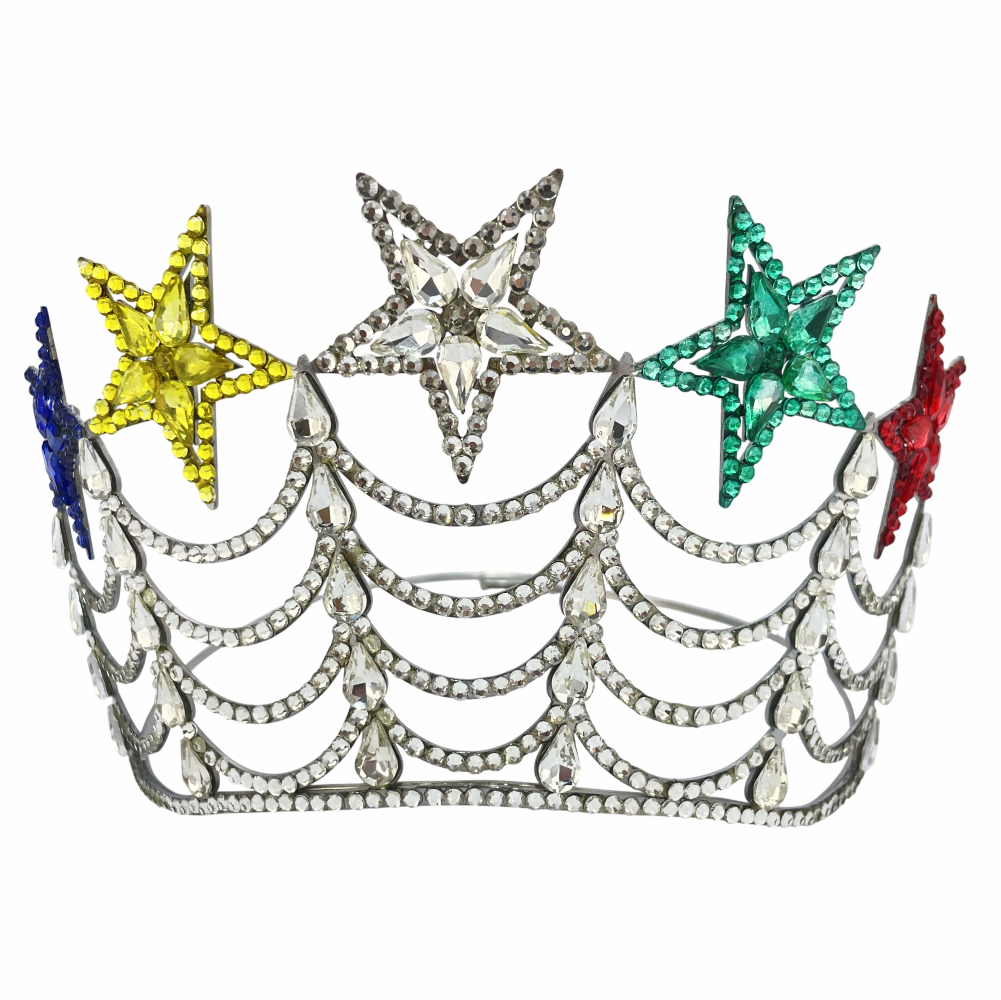 OES Five Stars Tall Crown Silver Tone Adjustable Fitting with Case