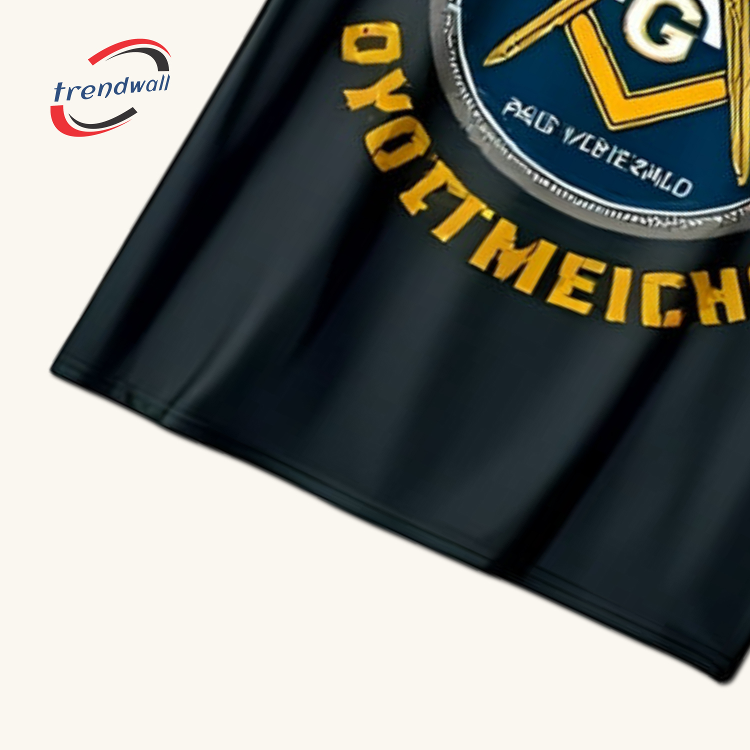 Masonic Black T-Shirt – Gold & Blue Mountain Design with Unique Masonic Symbolism