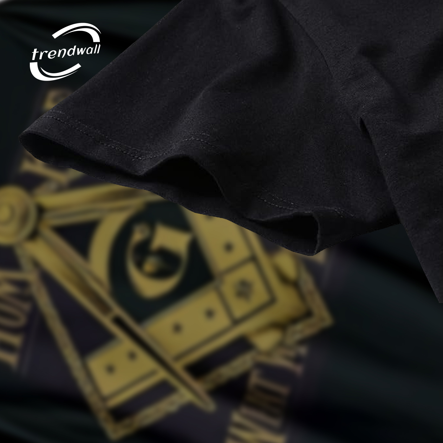 Masonic Black T-Shirt – Gold Compass & Square Unique Freemason Design 