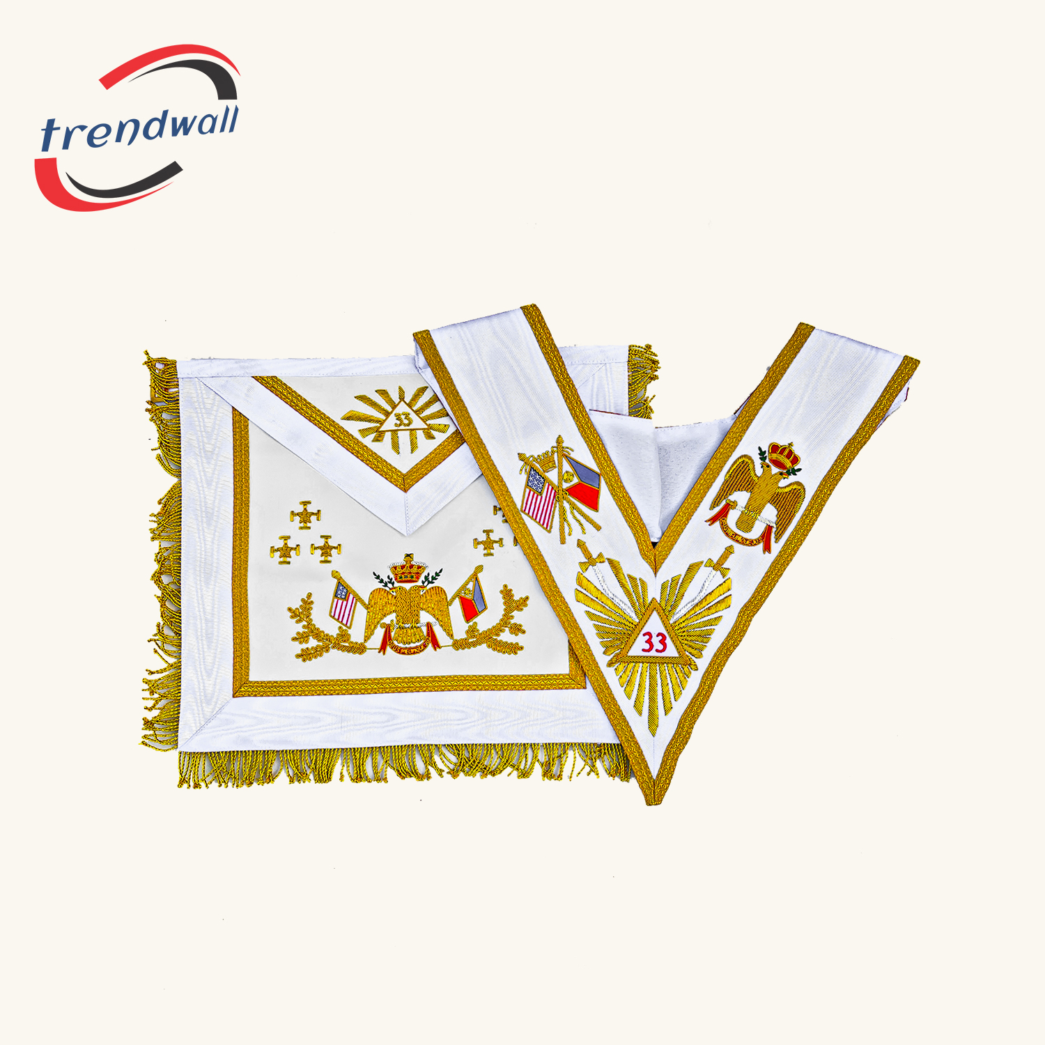 Scottish Rite 33rd Degree Apron with Collar