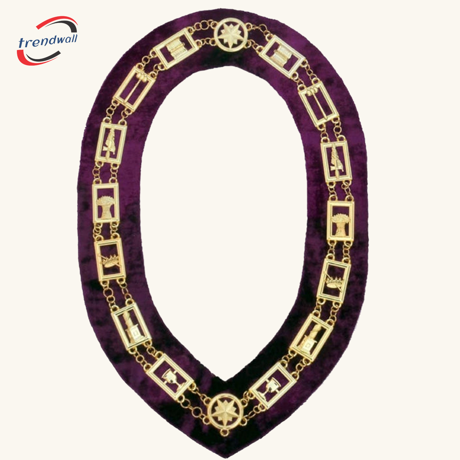 OES Chain Collar - Gold Plated on Purple Velvet
