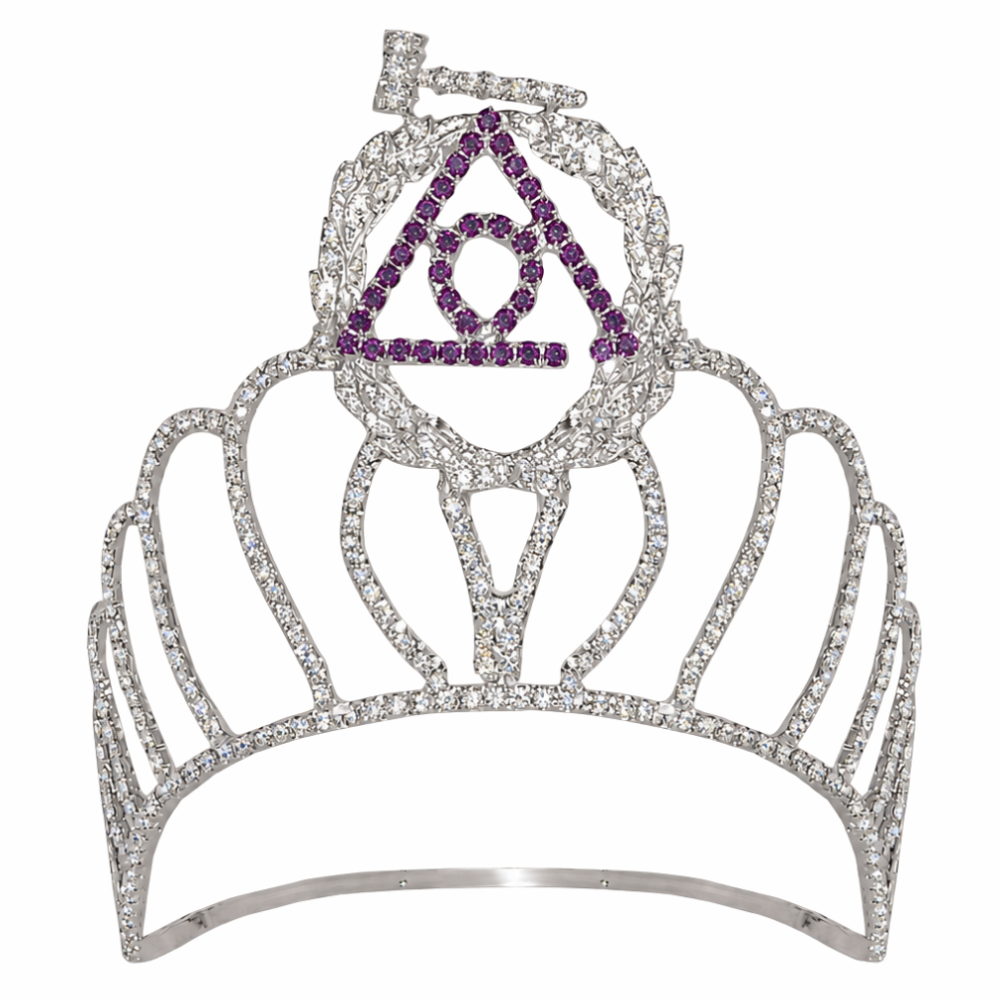 Grand Past Matron LOCOP Crown with Wreath and Gavel in Premium Silver Tone with Adjustable Fit and Protective Case by Trendwall