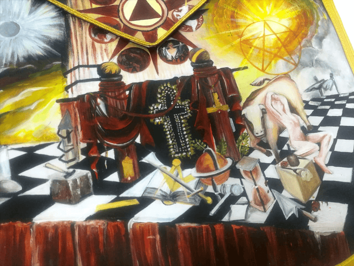 Hand-Painted Lambskin Apron