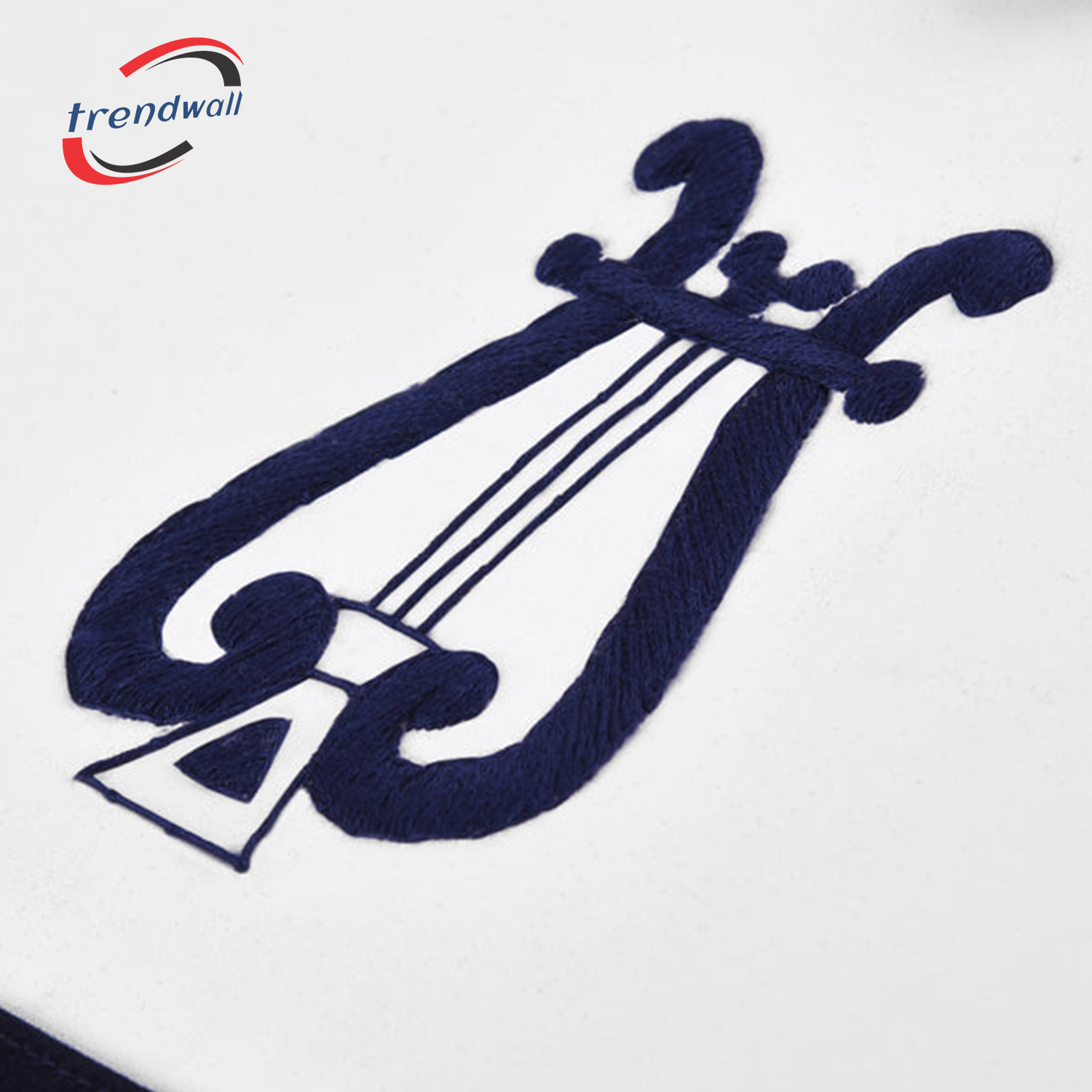 Organist Blue Lodge Officer Apron - Navy Velvet With Silver Embroidery