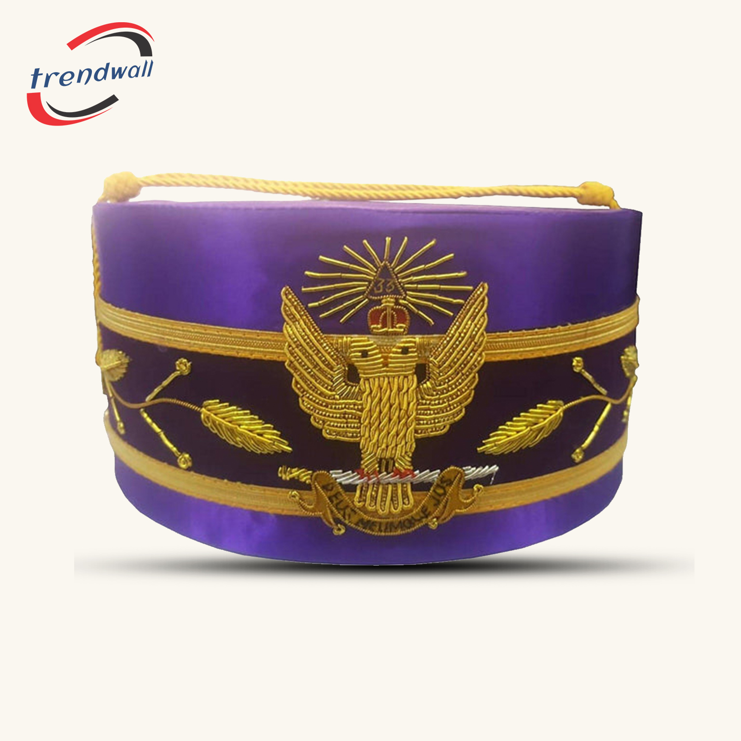 33rd Degree Scottish Rite Crown Cap - Wings Up Purple Handmade
