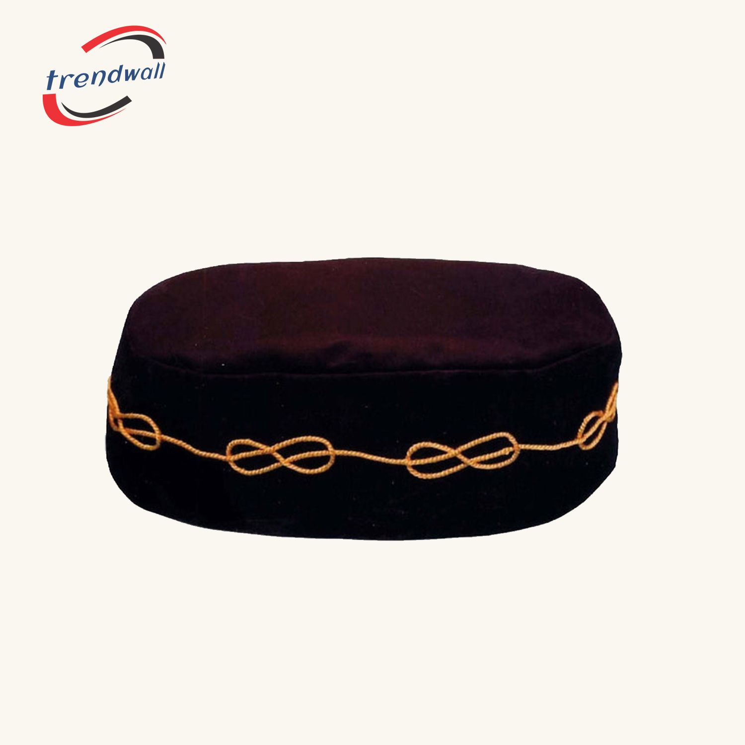 Masonic Crown Cap - Black Handmade Embroidery