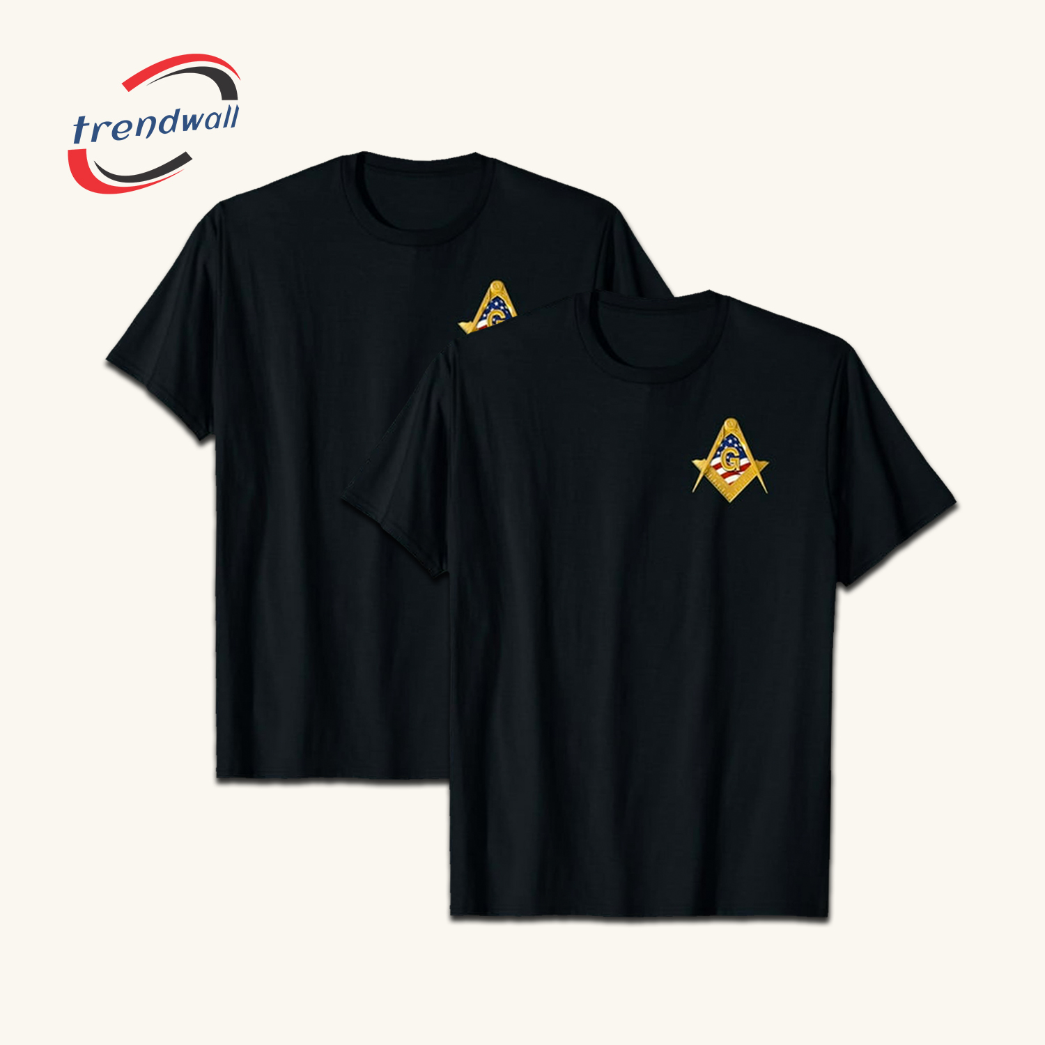 Masonic USA American Flag Square & Compass Freemason T-Shirt