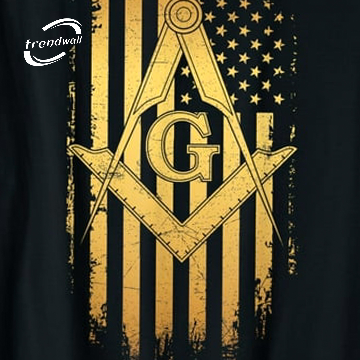 Masonic American Flag Square and Compass T-Shirt 